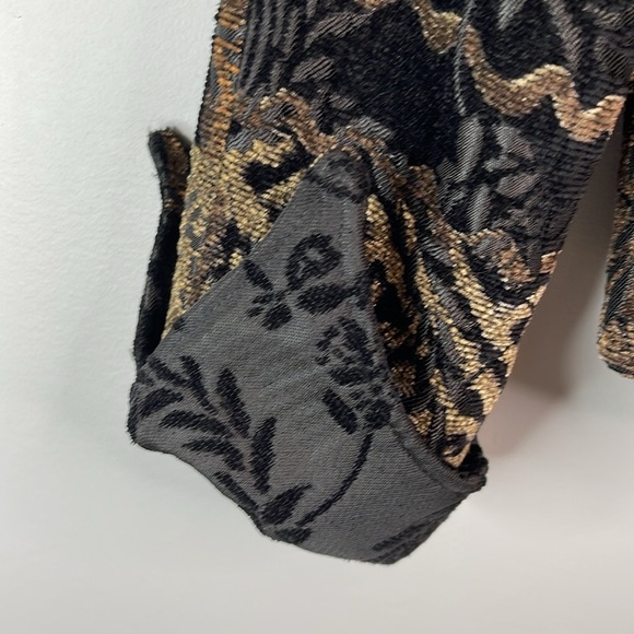 ANNE FONTAINE Tapestry Corset Back Blazer Jacket Floral Black Brown Velvet 42 10 - Picture 7 of 16
